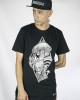 T-Shirt Mandala Skull Shroom Μαύρο