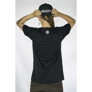 T-Shirt Mandala Skull Shroom Μαύρο