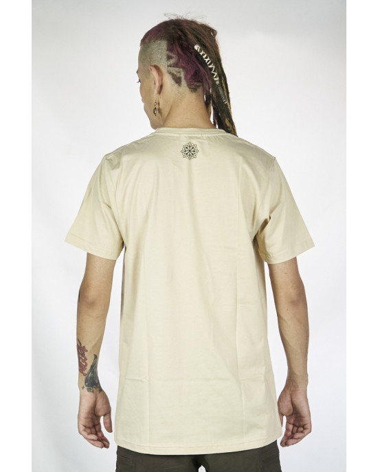 T-Shirt Mandala Skull Shroom Μπεζ