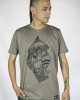 T-Shirt Mandala Skull Shroom Ανοιχτό Καφέ