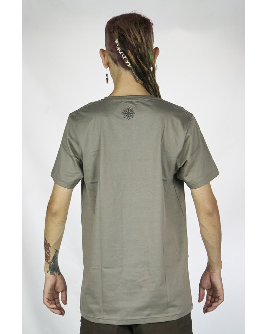 T-Shirt Mandala Skull Shroom Ανοιχτό Καφέ