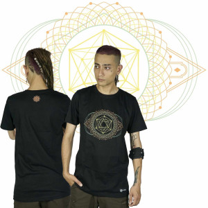 T-Shirt Mandala Tesseract Μαύρο