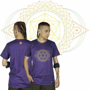 T-Shirt Mandala Tesseract Μώβ
