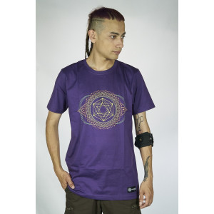 T-Shirt Mandala Tesseract Μώβ