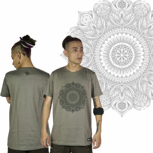 T-Shirt Mandala Violent Relaxation Ανοιχτό Καφέ