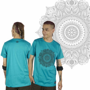T-Shirt Mandala Violent Relaxation Τιρκουάζ
