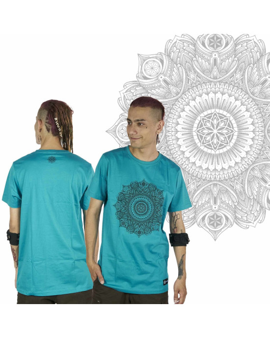 T-Shirt Mandala Violent Relaxation Τιρκουάζ