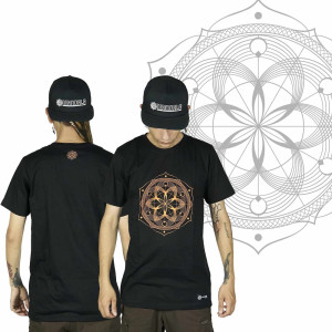 T-Shirt Mandala Yantra Μαύρο