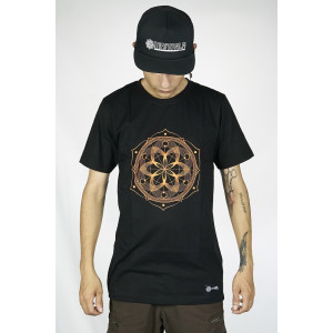 T-Shirt Mandala Yantra Μαύρο