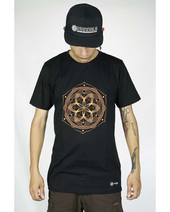 T-Shirt Mandala Yantra Μαύρο