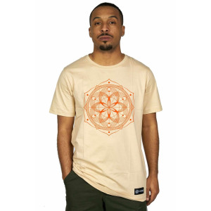 T-Shirt Mandala Yantra Μπεζ