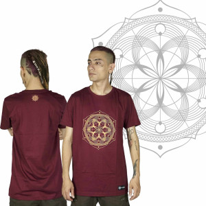 T-Shirt Mandala Yantra Μπορντό