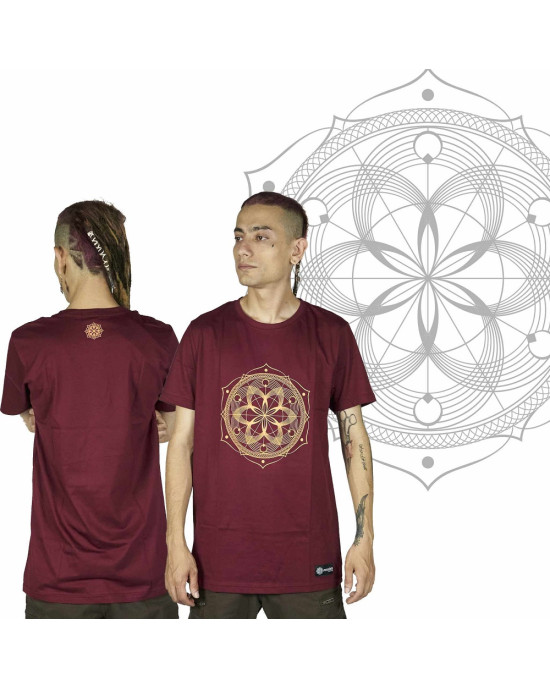 T-Shirt Mandala Yantra Μπορντό