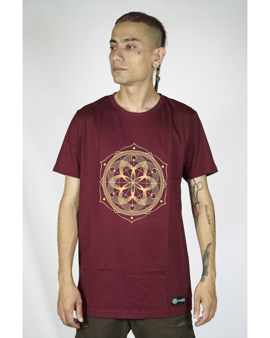 T-Shirt Mandala Yantra Μπορντό