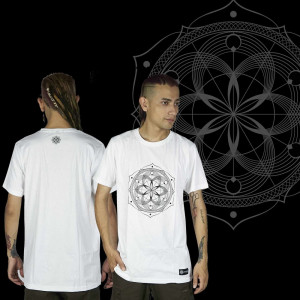 T-Shirt Mandala Yantra Άσπρο