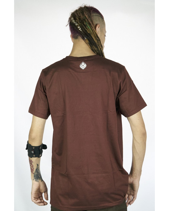 T-Shirt Seven Virtues Sacred Geometry Jaguar Καφέ