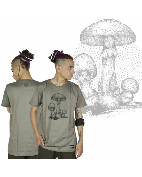 T-Shirt Mandala Amanita Ανοιχτό Καφέ