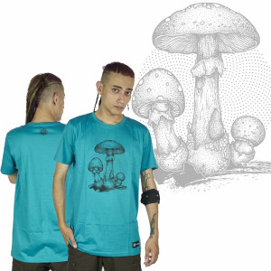T-Shirt Mandala Amanita Τιρκουάζ