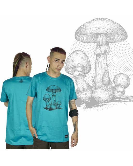 T-Shirt Mandala Amanita Τιρκουάζ