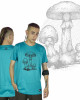 T-Shirt Mandala Amanita Τιρκουάζ