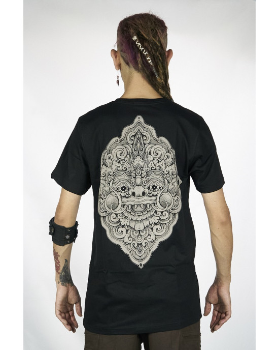 T-Shirt Mandala Laughing Barong Μαύρο