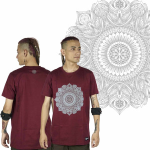 T-Shirt Mandala Violent Relaxation Μπορντό