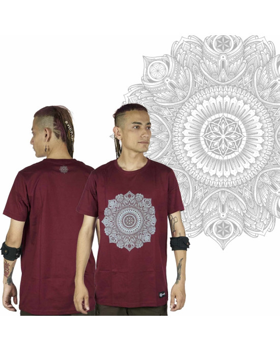 T-Shirt Mandala Violent Relaxation Μπορντό