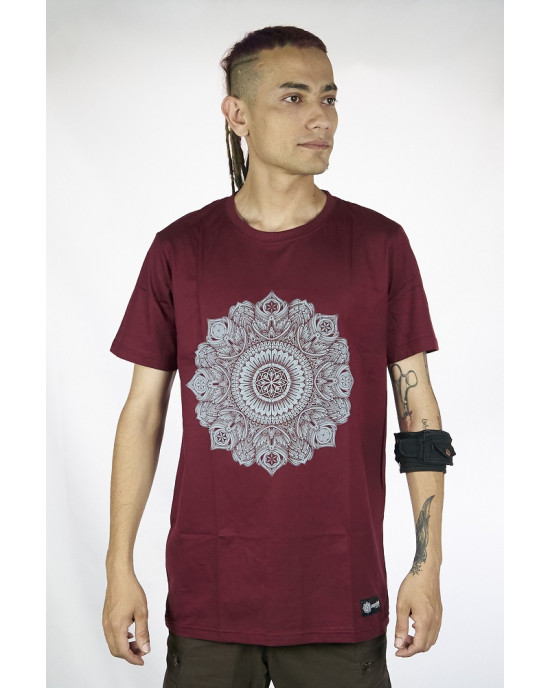 T-Shirt Mandala Violent Relaxation Μπορντό