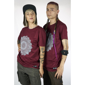 T-Shirt Mandala Violent Relaxation Μπορντό