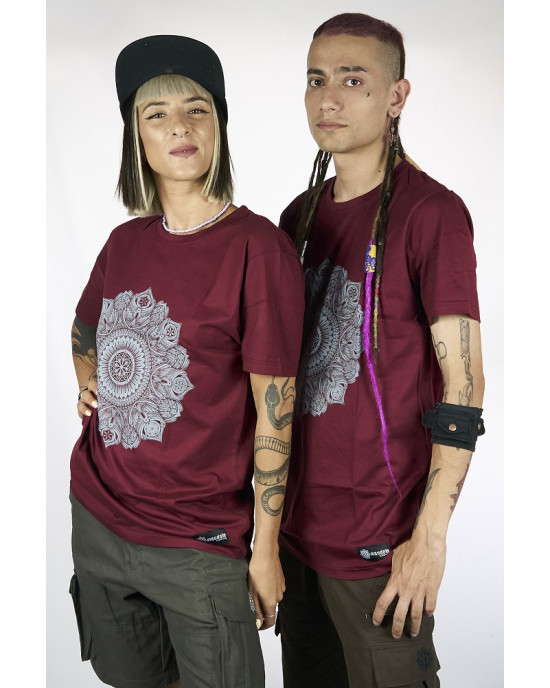 T-Shirt Mandala Violent Relaxation Μπορντό