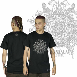 T-Shirt Space Mushrooms Black
