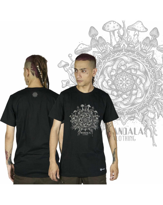 T-Shirt Space Mushrooms Black