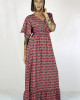 Boho Ruby Κόκκινο Μακρύ Φόρεμα Rayon Boho Ruby Κόκκινο Μακρύ Φόρεμα Rayon