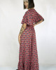 Boho Ruby Κόκκινο Μακρύ Φόρεμα Rayon Boho Ruby Κόκκινο Μακρύ Φόρεμα Rayon