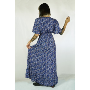 Maxi Φόρεμα Aster Μπλέ Floral