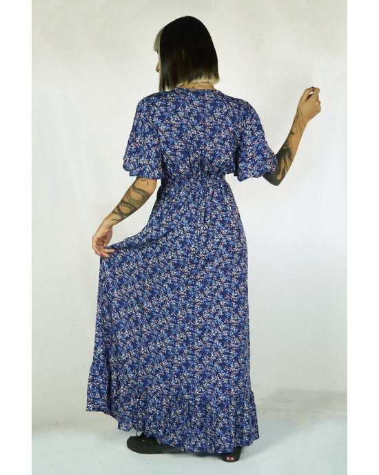 Maxi Φόρεμα Aster Μπλέ Floral