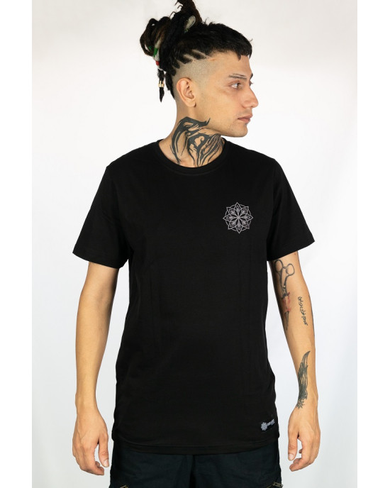 T-Shirt Mandala Ascension Grid Μαύρο