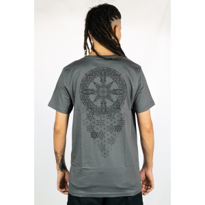 T-Shirt Mandala Ascension Grid Σκούρο Γκρι