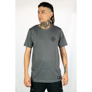 T-Shirt Mandala Ascension Grid Σκούρο Γκρι