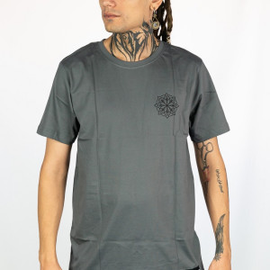 T-Shirt Mandala Ascension Grid Σκούρο Γκρι