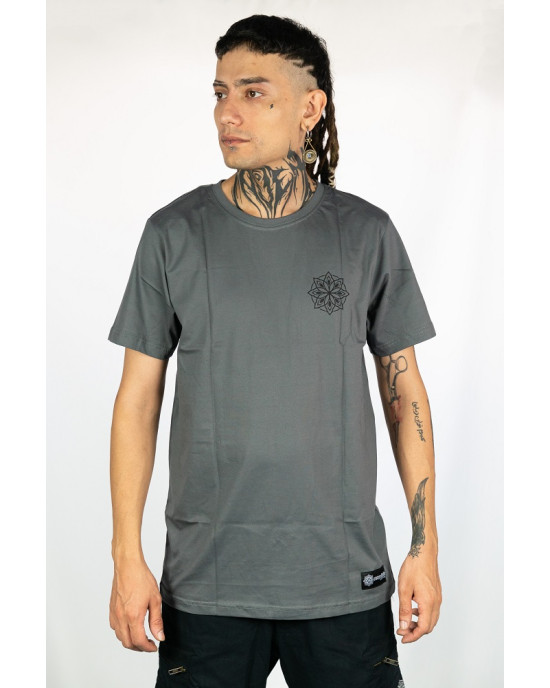 T-Shirt Mandala Ascension Grid Σκούρο Γκρι