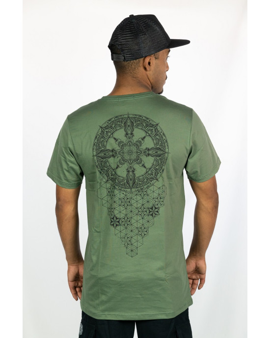 T-Shirt Mandala Ascension Grid Χακί