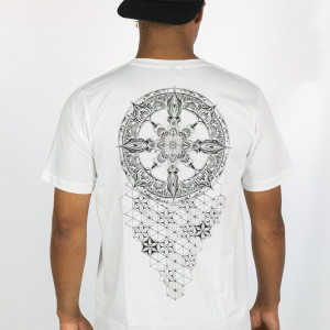 T-Shirt Mandala Ascension Grid Λευκό