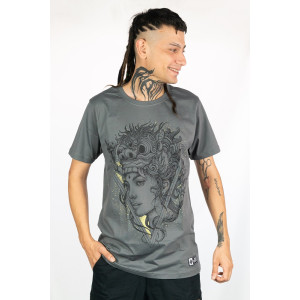 T-shirt Mandala Barong Beauty Σκούρο Γκρι