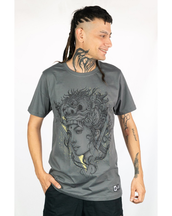 T-shirt Mandala Barong Beauty Σκούρο Γκρι