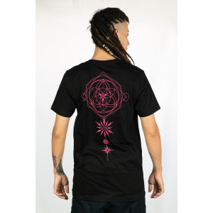 T-shirt Mandala Cosmic Alignment Μαύρο