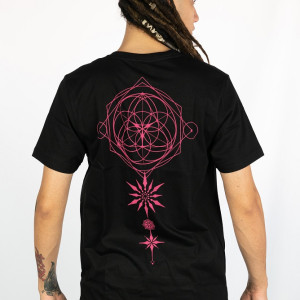 T-shirt Mandala Cosmic Alignment Μαύρο