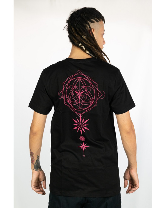 T-shirt Mandala Cosmic Alignment Μαύρο