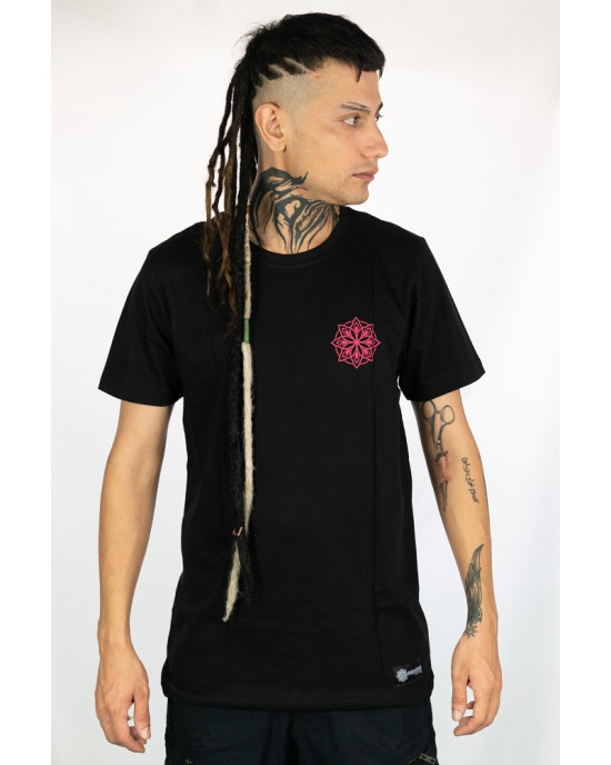 T-shirt Mandala Cosmic Alignment Μαύρο
