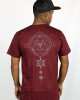 T-shirt Mandala Cosmic Alignment Μπορντό